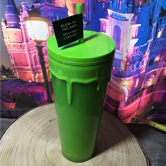 Starbucks 2023 halloween glow in the dark slime green 24oz tumbler-NEW